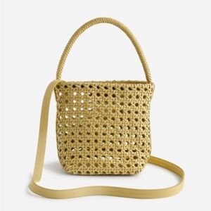 Madewell The Handwoven Cane Mini Bag in Iced Lemon